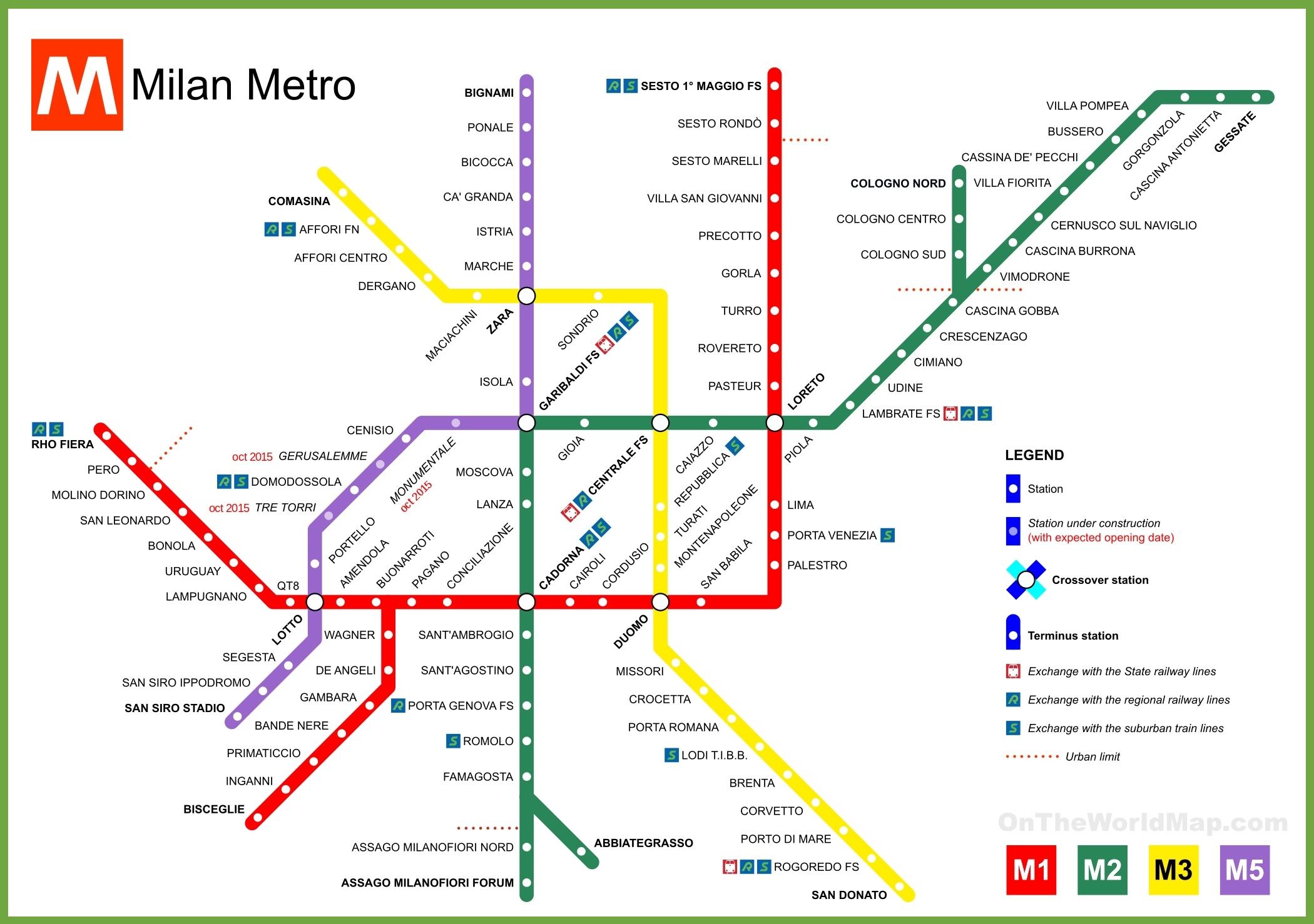 Mappa Metro Milano Mappa Della Metropolitana Di Milan