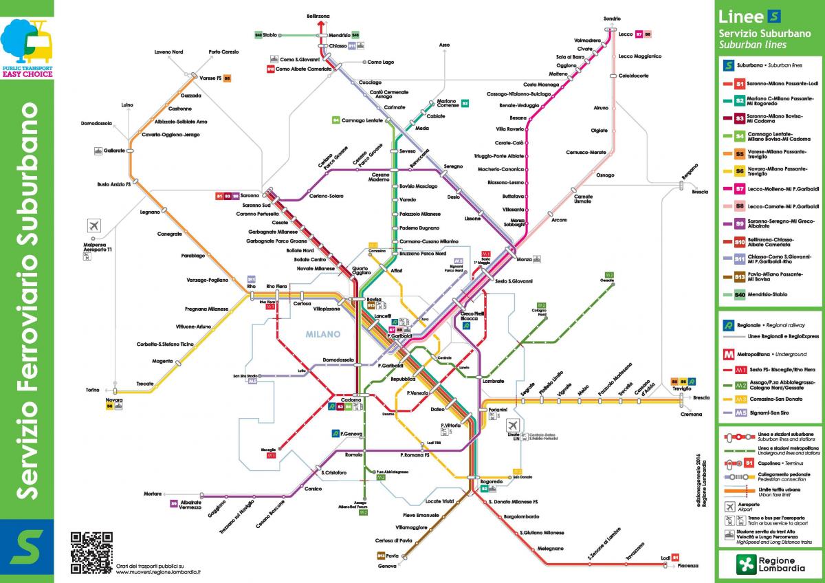 Mappa delle stazioni ferroviarie di Milano