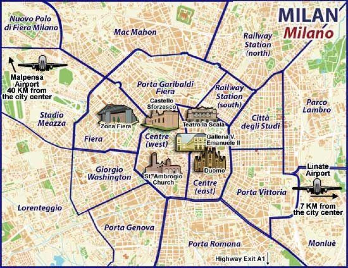 Mappa dei quartieri di Milano